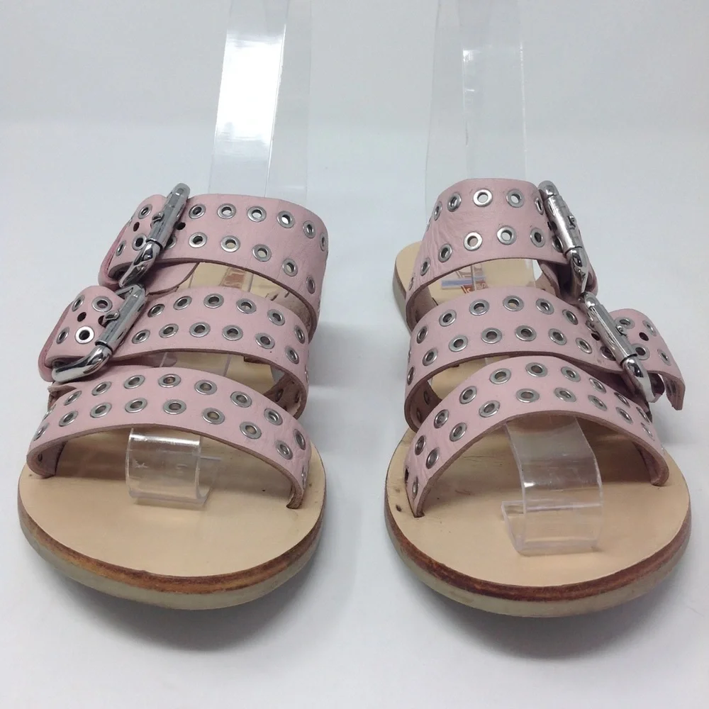 Sol Sana Pink Studded Foster Leather Sandals 36/6 - Picture 3 of 9